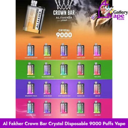 Al Fakher Crown Bar Crystal Disposable 9000 Puffs Vape Available in Uae
