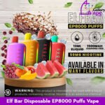 Elf Bar Disposable EP8000 Puffs Vape Available in Uae